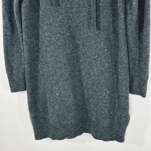 MADEWELL Lace Up Marino Wool Sweater Dress Womans Large Gray Cozy Chic - Picture 5 of 11